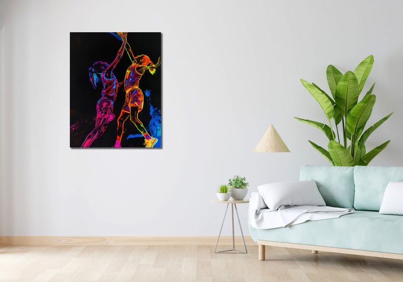 Obraz 70x90cm Mecz W Kosza zdjęcie 2