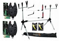 ROD POD +4 SYGNALIZATORY ZESTAW STOJAK WEDKARSKI Zestaw karpiowy