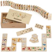 ZABAWKA EDUKACYJNA ZESTAW DOMINO ZWIERZĘTA I LICZBY