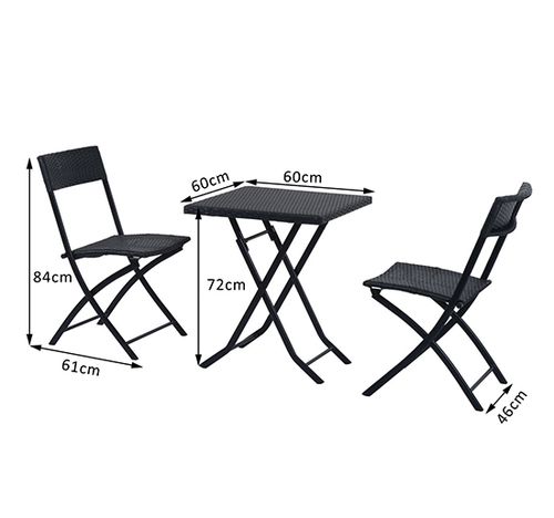 Meble ogrodowe rattan stół, krzesła komplet czarne na Arena.pl