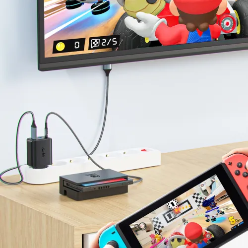 Acefast 2w1 ładowarka sieciowa GaN 65W USB Typ C / USB, adapter przejściówk na Arena.pl