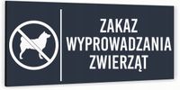 Tabliczka na drzwi ZAKAZ WYPROWADZANIA ZWIERZĄT Aluminium ATRACYTOWA Dibond