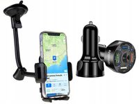 DŁUGI ELASTYCZNY UNIWERSALNY UCHWYT DO SZYBY ŁADOWARKA SAMOCHODWA 4xUSB 7A