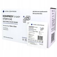 Jałowy kompres z gazy gazik gaziki 5x5cm 17N 8W 100szt.