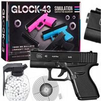 PISTOLET NA KULKI PLASTIKOWE GLOCK METALOWY 6MM GRATIS GRANAT Z KULKAMI