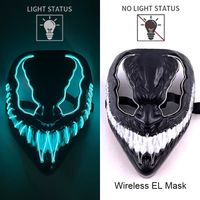 Maska LED neonowa straszna żółta – style 24