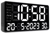 Nowoczesny Cyfrowy Zegar LED JH2204 - Wielofunkcyjny Zegar z Wyświetlaczem Temperatury, Daty i Alarmem