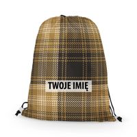 WORKO-PLECAK z Twoim imieniem Brązowa krata II 028