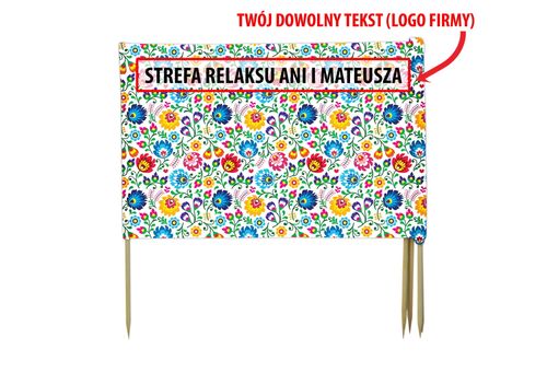 PARAWAN PLAŻOWY Łowickie kwiaty z indywidualnym napisem 3 PANELE 48.3 na Arena.pl