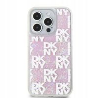 ETUI SILIKONOWE DKNY LIQUID GLITTER MULTILOGO DO IPHONE 15 PRO 6.1" RÓŻOWY
