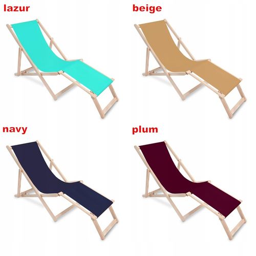 Leżak Drewniany z Podnóżkiem na Balkon Taras Ogród Plażę Nadruk Wzory Mix na Arena.pl