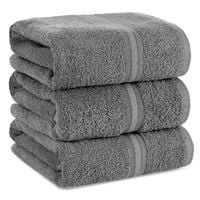 Bawełniany ręcznik Tris 30X50 cm stalowy ozdobna bordiura