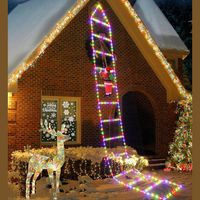 Lampki Mikołaj Na Drabinie LED Ozdobne Świąteczne Światełka 13 drabin