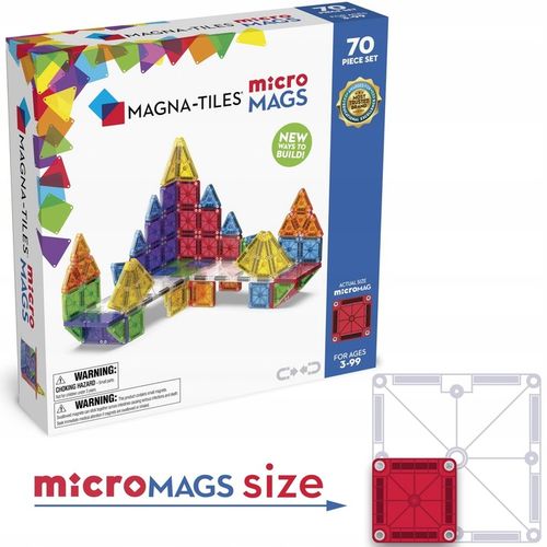 MAGNA-TILES Klocki Magnetyczne Konstrukcyjne microMAGS 70 elementów na Arena.pl