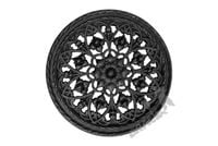 KRATKA WENTYLACYJNA NR 00 OKRĄGŁA DUŻA Z KOŁNIERZEM ŻELIWNA KOMINKOWA ZEWNĘTRZNA WEWNĘTRZNA SIATKA KRATA RUSZT