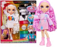 RAINBOW HIGH WATERCOLOR & CREATE LALKA DO MALOWANIA FIOLETOWE OCZY 507581