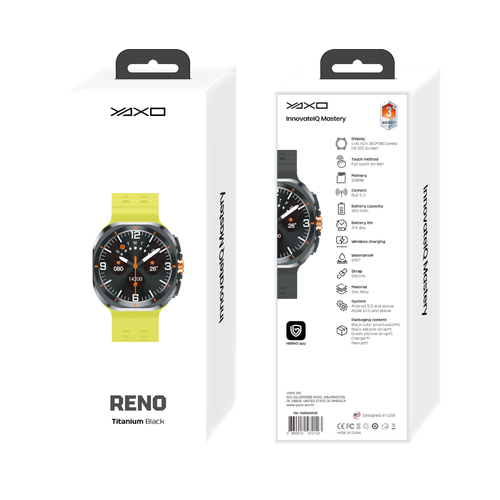 YAXO Smartwatch RENO Titanium Black na Arena.pl
