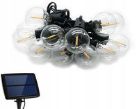 GIRLANDA SOLARNA OGRODOWA 10X ŻARÓWEK LED KULKI