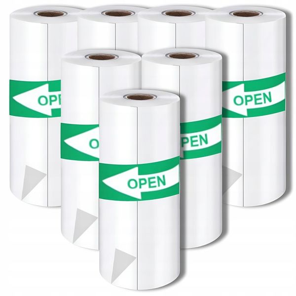 7xPAPIER TERMICZNY ROLKA SAMOPRZYLEPNA DO DRUKARKI DRUKUSIA ETYKIET APARATU zdjęcie 1