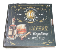 pudełko na pieniądze 16 x 16cm kwadratowa 40-stka kolor whisky