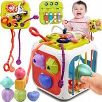 KOSTKA EDUKACYJNA SENSORYCZNA Duża Multikostka SORTER CENTRUM ZABAWY 8W1