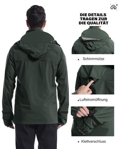 Kurtka przeciwdeszczowa męska wodoodporna oddychająca z kapturem XL na Arena.pl