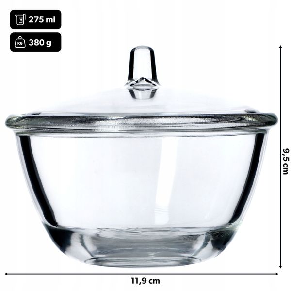 Cukiernica Szklana Z Przykrywką Pojemnik Na Cukier zdjęcie 7