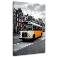 Obraz do salonu biura gabinetu, Retro autobus stojący na ulicy