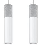 Skandynawska LAMPA wisząca SL.0648 loftowa OPRAWA metalowy ZWIS tuby beton białe