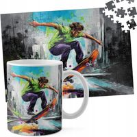ZESTAW KUBEK + PUZZLE 110EL - DESKOROLKA SKATE SPORT OLLIE