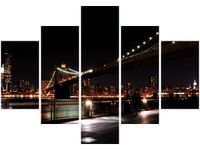 70 100CM OBRAZ 5 ELEM BROOKLYN BRIDGE MITH17 DRUK PŁÓTNO