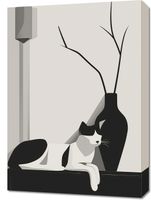 Obraz 50x70cm Kot w Odcieniach Szarości