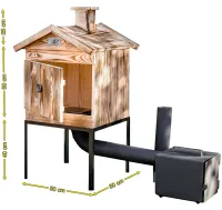 Wędzarnia ogrodowa drewniana | 1 x 50 | złożona | piec 20x20x25 | PRODUCENT