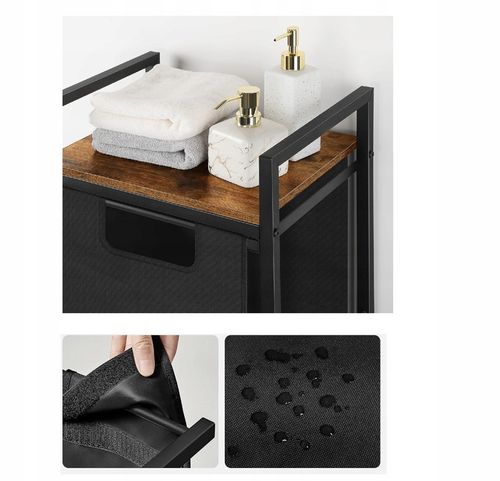 Kosz na pranie z półką INDUSTRIALNY LOFT DREWNIANY 72x50x33 (W010) na Arena.pl