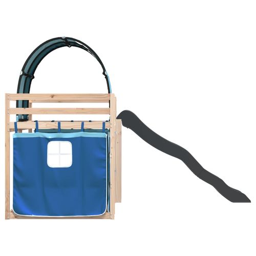 Łóżko na antresoli, ze zjeżdżalnią i zasłonkami, 80x200 cm na Arena.pl