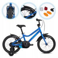 Rower dziecięcy ATTABO KNACK 16" niebieski lekki boczne kółka aluminium