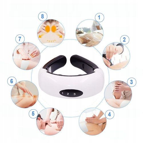 MASAŻER ELEKTROSTYMULATOR SZYI KARKU TENS EMS 2W1 ELEKTRODY TERAPIA PRĄDEM na Arena.pl