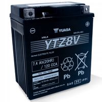 AKUMULATOR MOTOCYKLOWY YUASA YTZ8V 12V 7.4Ah 120A P+ AGM