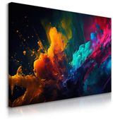 Obraz Na Płótnie Kolorowa Abstrakcja Nowoczesny Wzór Farby 90cm x 60cm