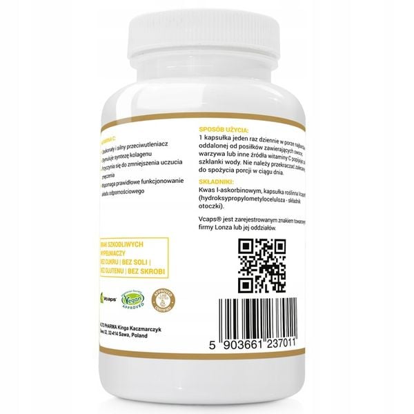 WITAMINA C 1000mg KWAS L-ASKORBINOWY WEGE 120 kaps zdjęcie 5