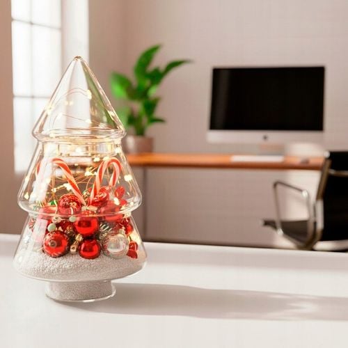 BOMBONIERKA CHOINKA SZKLANY POJEMNIK NA PIERNICZKI DEKORACJA ŚWIĄTECZNA na Arena.pl