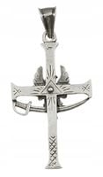 Srebrny Wisiorek Krzyżyk Patriotyczny Oksydowany pr 925