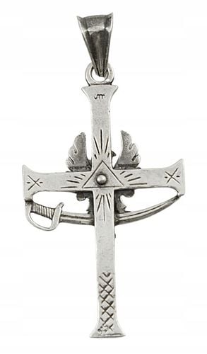 Srebrny Wisiorek Krzyżyk Patriotyczny Oksydowany pr 925 na Arena.pl