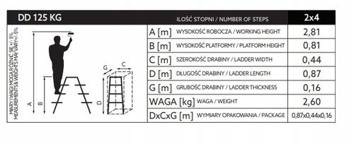 Drabina podest 4 stopniowa taboret na Arena.pl