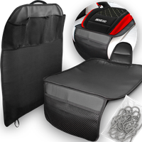 MATA OCHRONNA POD FOTELIK SAMOCHODOWY OSŁONA FOTELA TYŁ ORGANIZER SKÓRA EKO