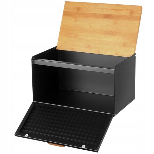 CHLEBAK NA PIECZYWO BUŁKI CHLEB POJEMNIK POJEMNY CZARNY BAMBUS DO KUCHNI na Arena.pl