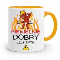 Kubek Żółty Elektryka Piekielnie Dobry Elektryk Z Nadrukiem Ze Zdjęciem