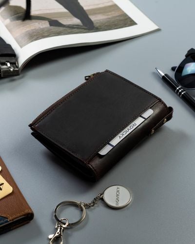 skórzany portfel męski w stylu retro - rovicky na Arena.pl