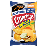 Crunchips X-cut Chipsy ziemniaczane o smaku sera i cebuli 130 g