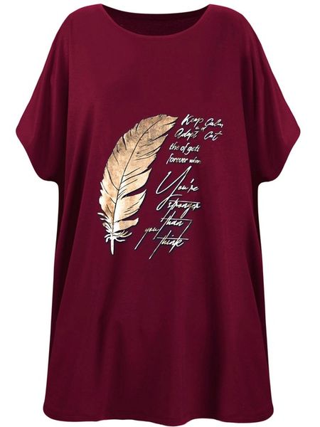 Luźna, swobodna bluzka z nadrukiem 48/50 4XL/5XL zdjęcie 1